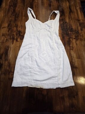 ✨ Abercrombie & Fitch White Linen Blend Mini Sundress – Size XS ✨